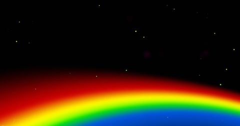 Colorful spectrum arc on night sky