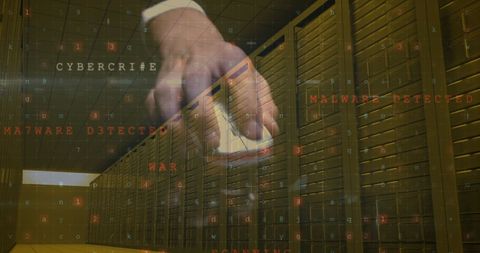Cybersecurity Concept with Server Room and Security Warnings Overlay - Download Free Stock Images Pikwizard.com
