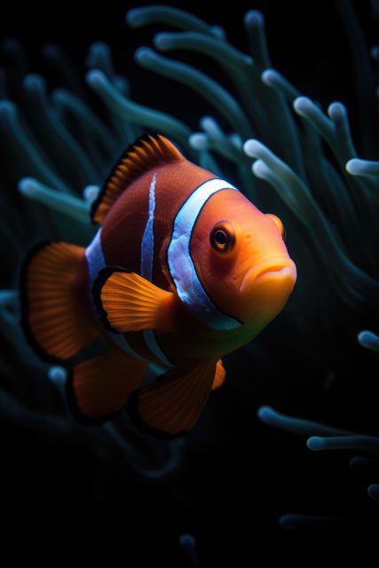 Orange tropical fish with stripes and coral reef in sea, created using generative ai technology - Download Free Stock Photos Pikwizard.com