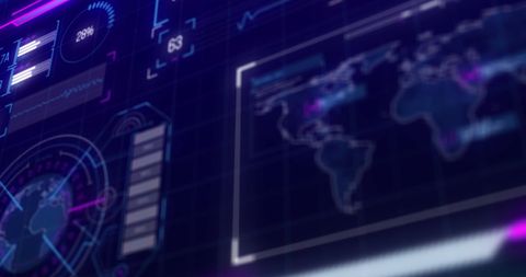 Digital Data Interface with Global Business Elements - Download Free Stock Images Pikwizard.com