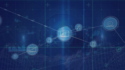 Futuristic Digital Network Concept with Data and Connections