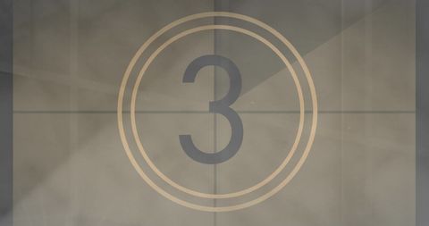 Vintage Film Countdown Overlay with Number Three in Center - Download Free Stock Images Pikwizard.com