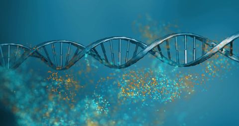 Futuristic DNA Strand Highlighted with Light and Particles - Download Free Stock Images Pikwizard.com