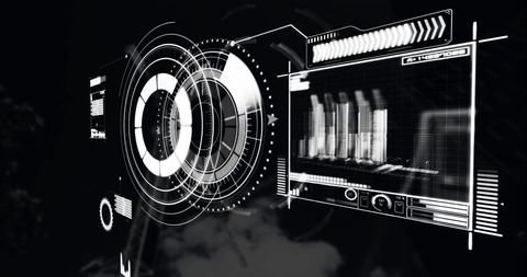 Futuristic financial data processing technology interface