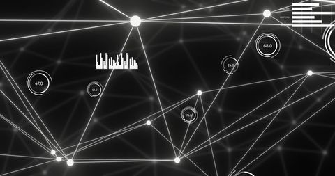 digital network graph with glowing links and data points - Download Free Stock Images Pikwizard.com