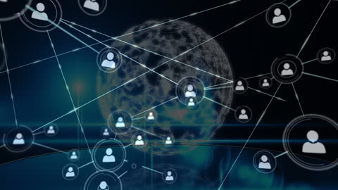 Connected Globe with Digital Linked Connections