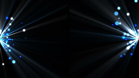 Dynamic Light Trails and Bright Spots Animation on Black Background