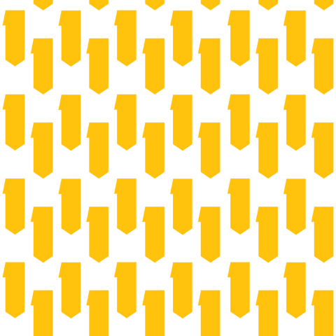 Seamless yellow arrow pattern on transparent background