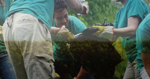 Community volunteers engaging in park cleanup initiative