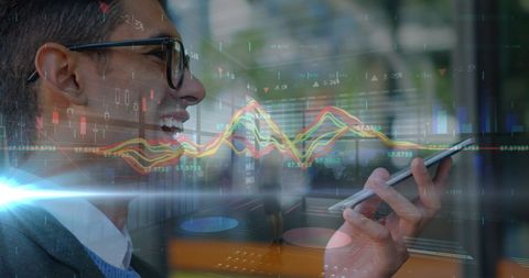 Happy Businessman Analyzing Digital Stock Market Data - Download Free Stock Images Pikwizard.com