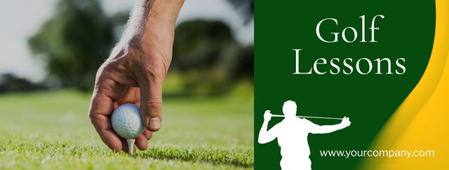 Golf Lessons Advertisement Featuring Hand Placing Golf Ball - Download Free Stock Templates Pikwizard.com