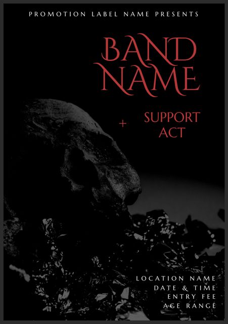 Concert Poster with Skull Graphic and Holding Text for Band Name - Download Free Stock Videos Pikwizard.com