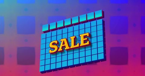 Retro Sale Announcement Background with Vibrant Blue and Red Design