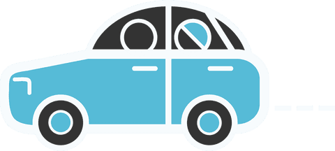 Blue Car Illustration on Transparent Background for Travel