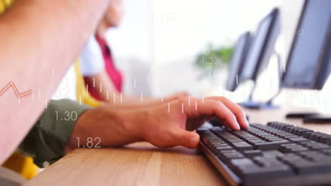 Businessman Using Computer for Financial Data Analysis