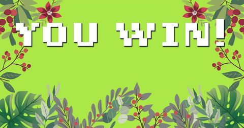 You Win Celebration Banner with Floral Design - Download Free Stock Images Pikwizard.com