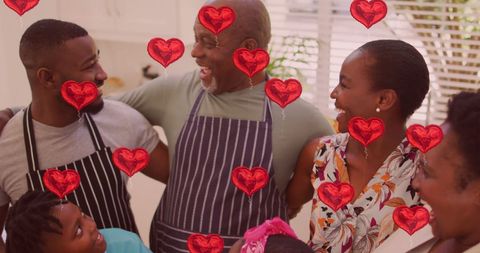 Loving family cooking together in the kitchen