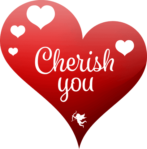 Romantic Heart with Cherish You Text on Transparent Background - Download Free Stock Videos Pikwizard.com