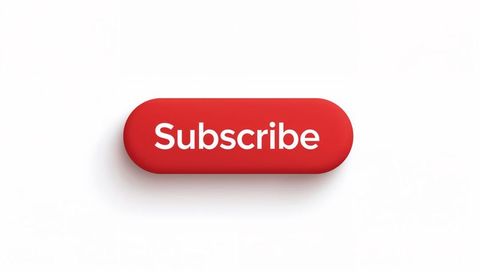 Floating red subscribe button featuring rounded glossy pill design and soft shadow