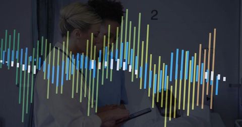 Healthcare Professionals Analyzing Medical Data with Digital Technology