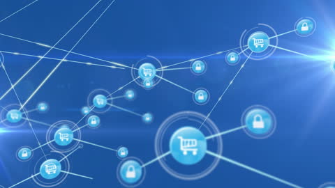 Global E-commerce Network of Digital Icons