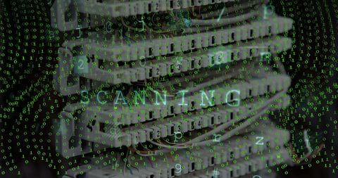 Digital Data Scanning with Falling Green Code