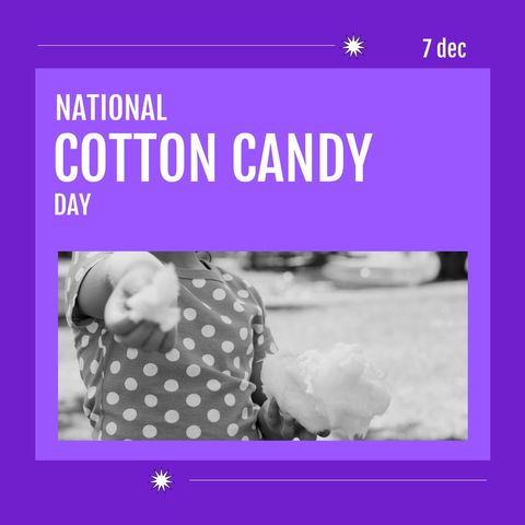 Girl holding cotton candy celebrating national cotton candy day