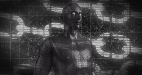 Digital Human Structure with Cybersecurity Network Overlay - Download Free Stock Images Pikwizard.com
