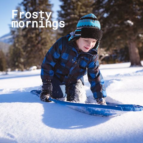 Happy Boy Enjoying Snowy Morning Outdoors - Download Free Stock Templates Pikwizard.com