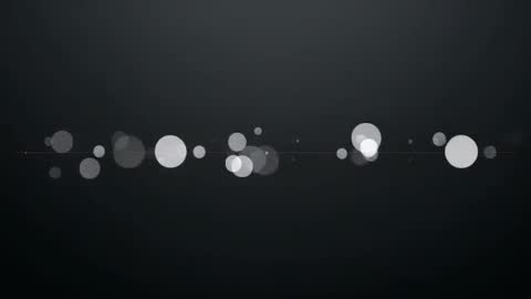 Minimalist timeline with glowing bokeh orbs drifting along thin horizontal line loop
