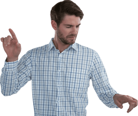 Man Interacting Transparently with Invisible Digital Interface - Download Free Stock Videos Pikwizard.com
