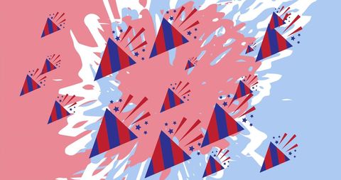 Abstract American Flag Inspired Geometric Design