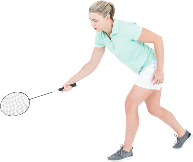 Active Female Badminton Player in Motion on Transparent Background - Download Free Stock Videos Pikwizard.com