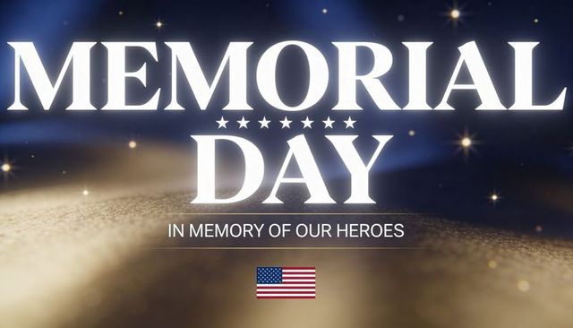 Memorial day tribute typography with american flag and reverent stars for remembrance