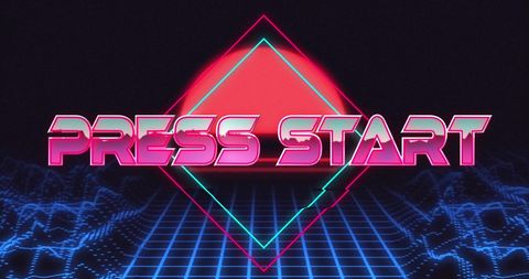 Retro futuristic game start screen design