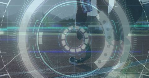 Futuristic Augmented Reality Interface with Cyclist - Download Free Stock Images Pikwizard.com