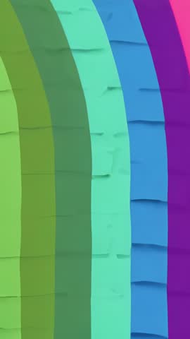 Vertical Looping Rainbow Arcs Featuring Vibrant Curved Bands for Mobile Backgrounds