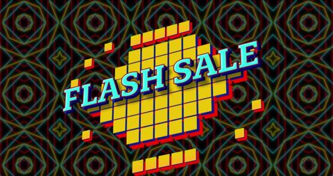 Retro Futuristic Flash Sale Announcement Concept