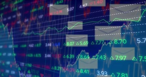 Abstract Financial Data Visualization on Digital Screens - Download Free Stock Images Pikwizard.com