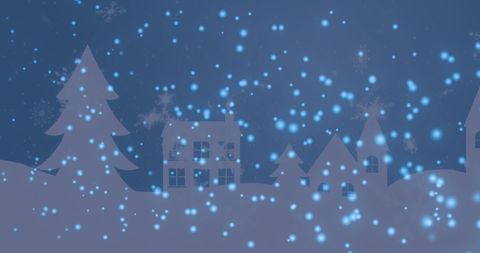 Snowfall in Christmas Village at Night - Download Free Stock Images Pikwizard.com