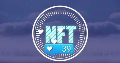NFT Popularity Social Media Concept Over Blue Cityscape - Download Free Stock Images Pikwizard.com