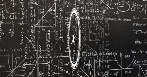 Clock Overlapping Math Formulas Symbolizing Time and Science - Download Free Stock Images Pikwizard.com