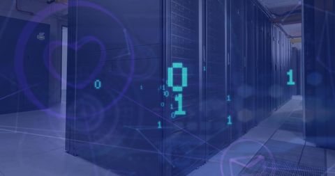 Futuristic Data Holograms in High-Tech Server Room - Download Free Stock Images Pikwizard.com