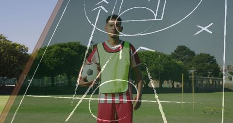 Soccer Strategy Concept with Young Male Athlete