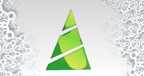 Modern Digital Christmas Tree with Snowflake Border Design