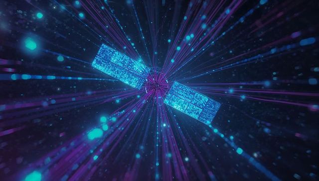 Futuristic Core Emitting Rays in Cosmic Digital Realm