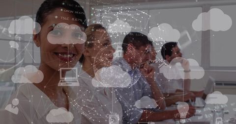Diverse Business Team with Cloud Computing Overlay Concept - Download Free Stock Images Pikwizard.com