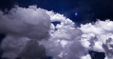Santa Claus Sleigh and Reindeer in Starry Winter Sky - Download Free Stock Images Pikwizard.com