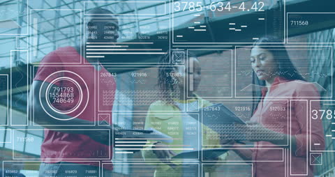 Digital Interface with Diverse Business Team Collaborating