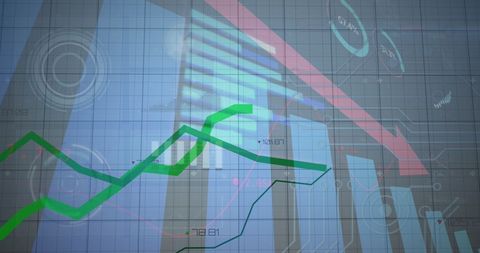 Complex Data Analysis with Interactive Charts and Arrows - Download Free Stock Images Pikwizard.com